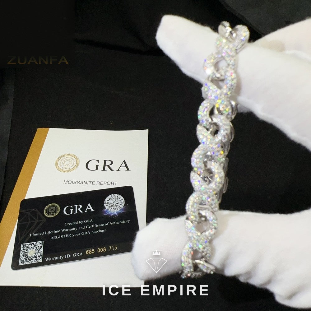 Iced Out Gold Plated Moissanite Cuban Chain