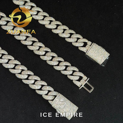 Iced Out Rose Gold Plated Moissanite Cuban Chain