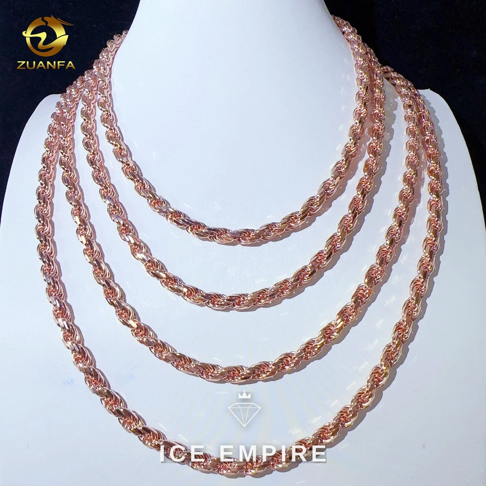 Iced Out Rose Gold Plated Moissanite Cuban Chain