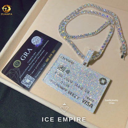 Iced Out 925 Silver Moissanite Pendant