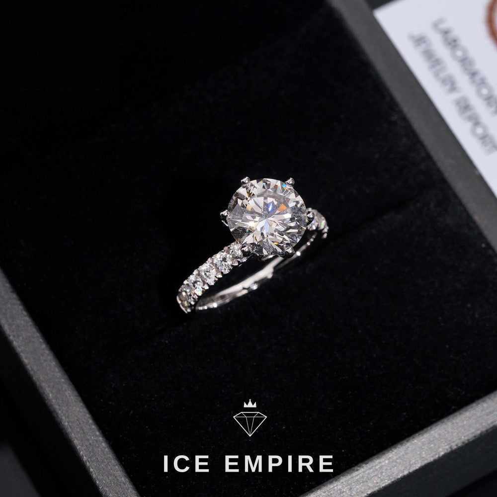Iced Out 18K Gold Lab Grown Diamond Wedding Band