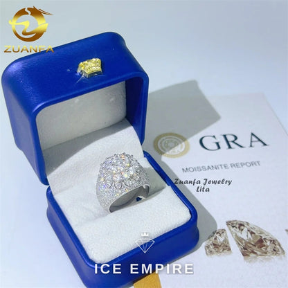 Iced Out 925 Silver Moissanite Ring