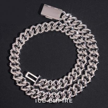 Iced Out Baguette Rose Gold Plated Moissanite Cuban Chain