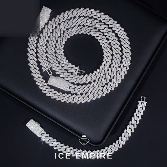 Iced Out Rose Gold Plated Moissanite Cuban Chain