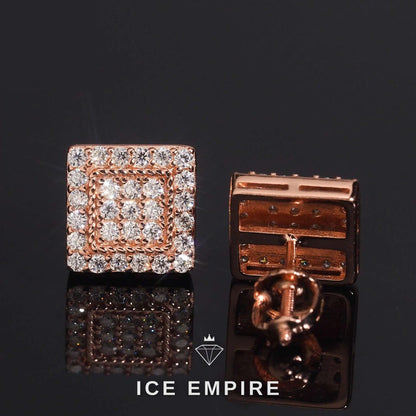 Iced Out 925 Silver Moissanite Stud Earrings
