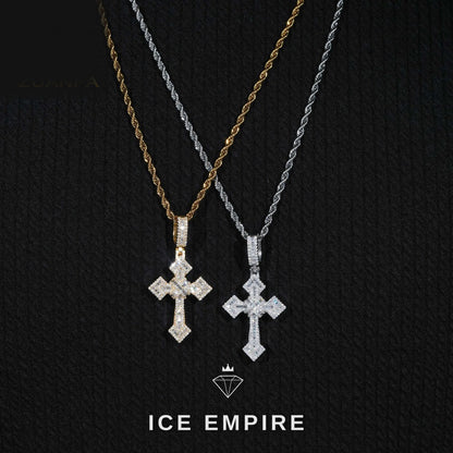 Iced Out Cross Gold Plated Pendant