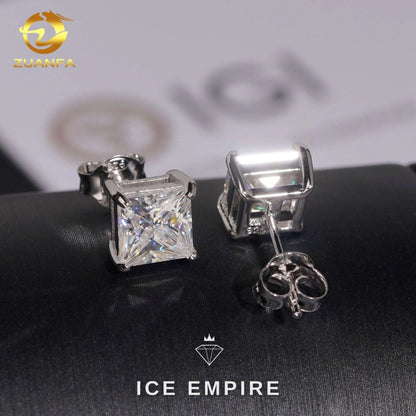 Iced Out 10K Gold Lab Grown Diamond Stud Earrings