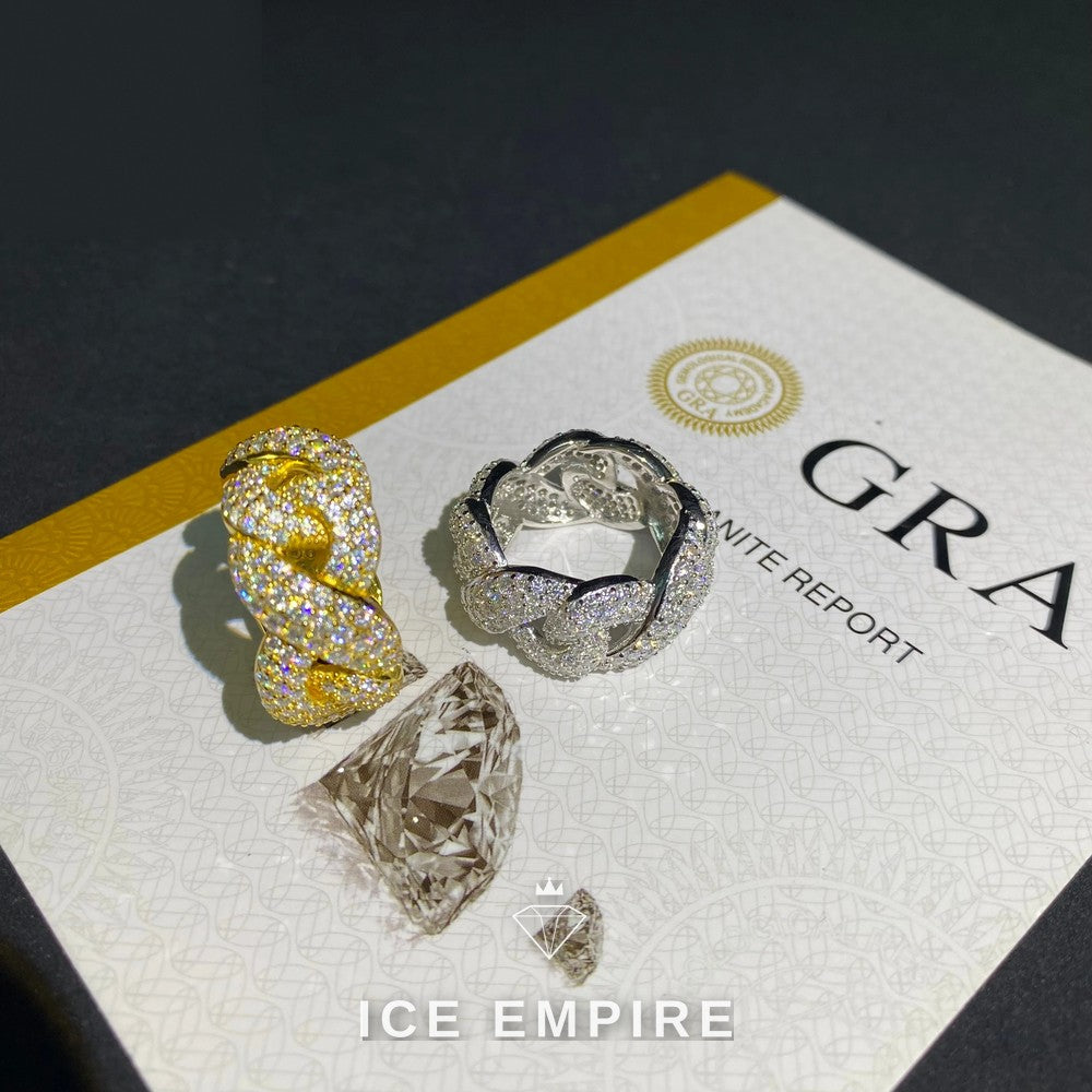 Iced Out 925 Silver Moissanite Cuban Chain