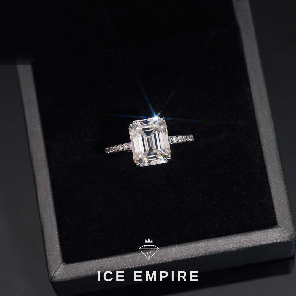 Iced Out 18K Gold Moissanite Wedding Band