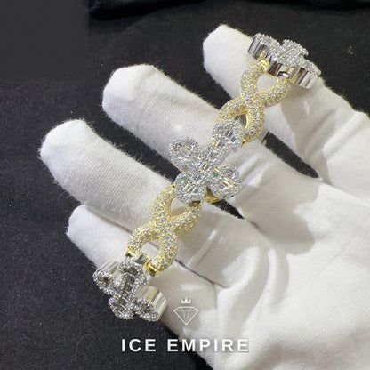 Iced Out 925 Silver Moissanite Cuban Chain