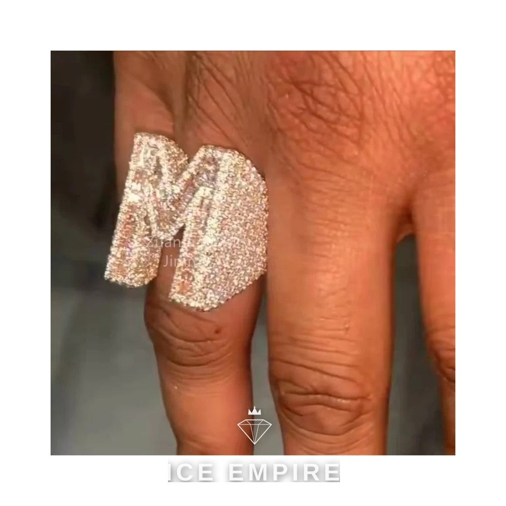 Iced Out Baguette 925 Silver Moissanite Ring