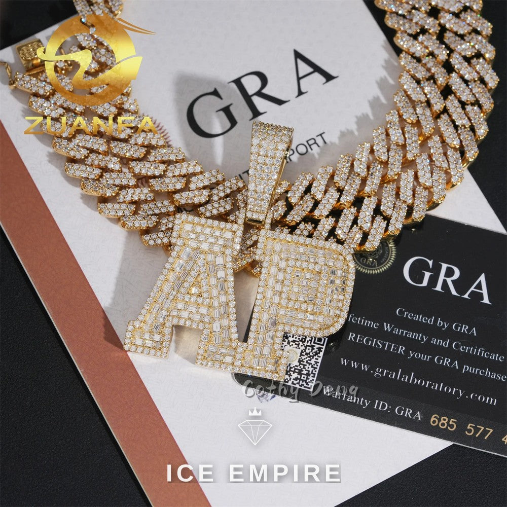 Iced Out Baguette Rose Gold Plated Cuban Chain