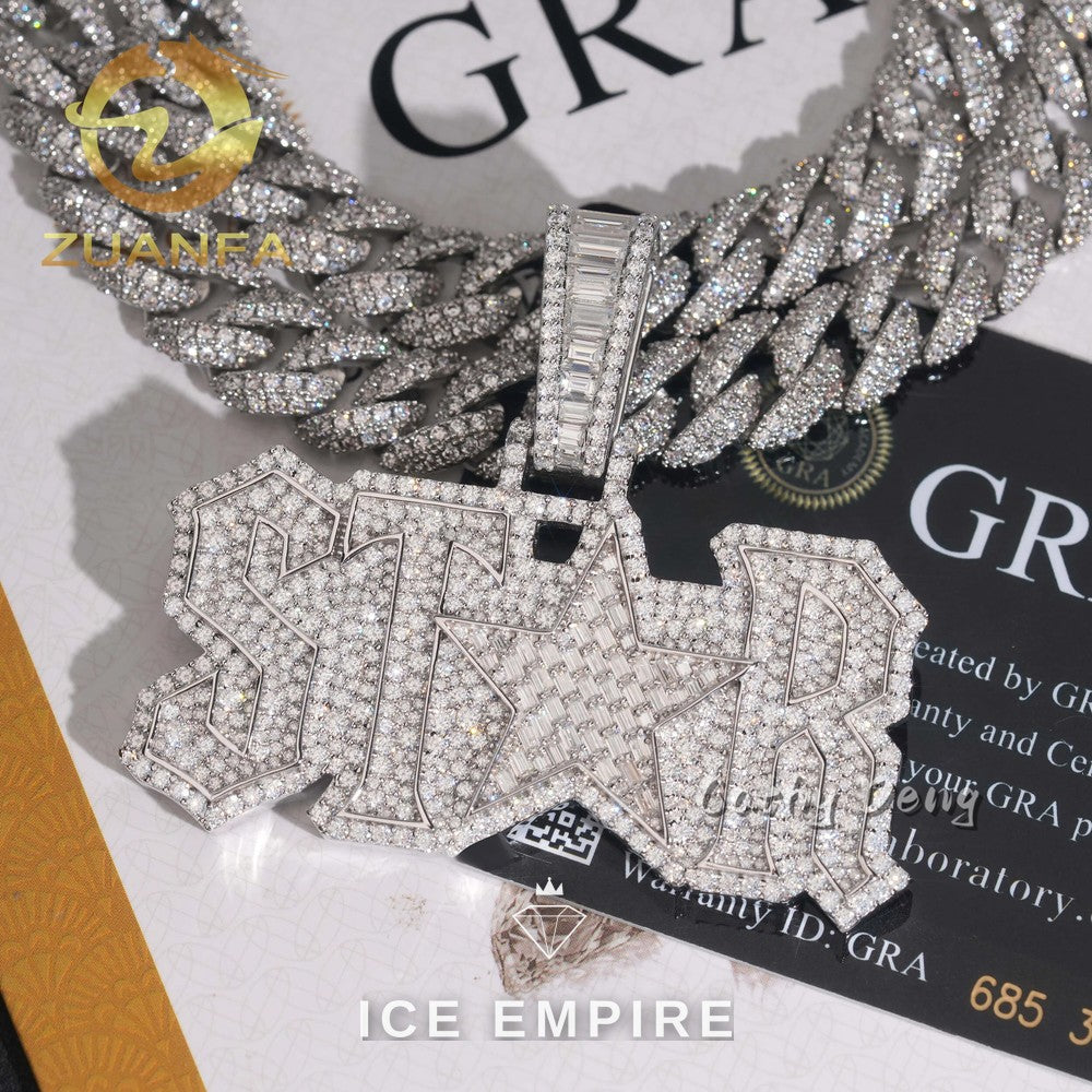 Iced Out Rose Gold Plated Moissanite Pendant