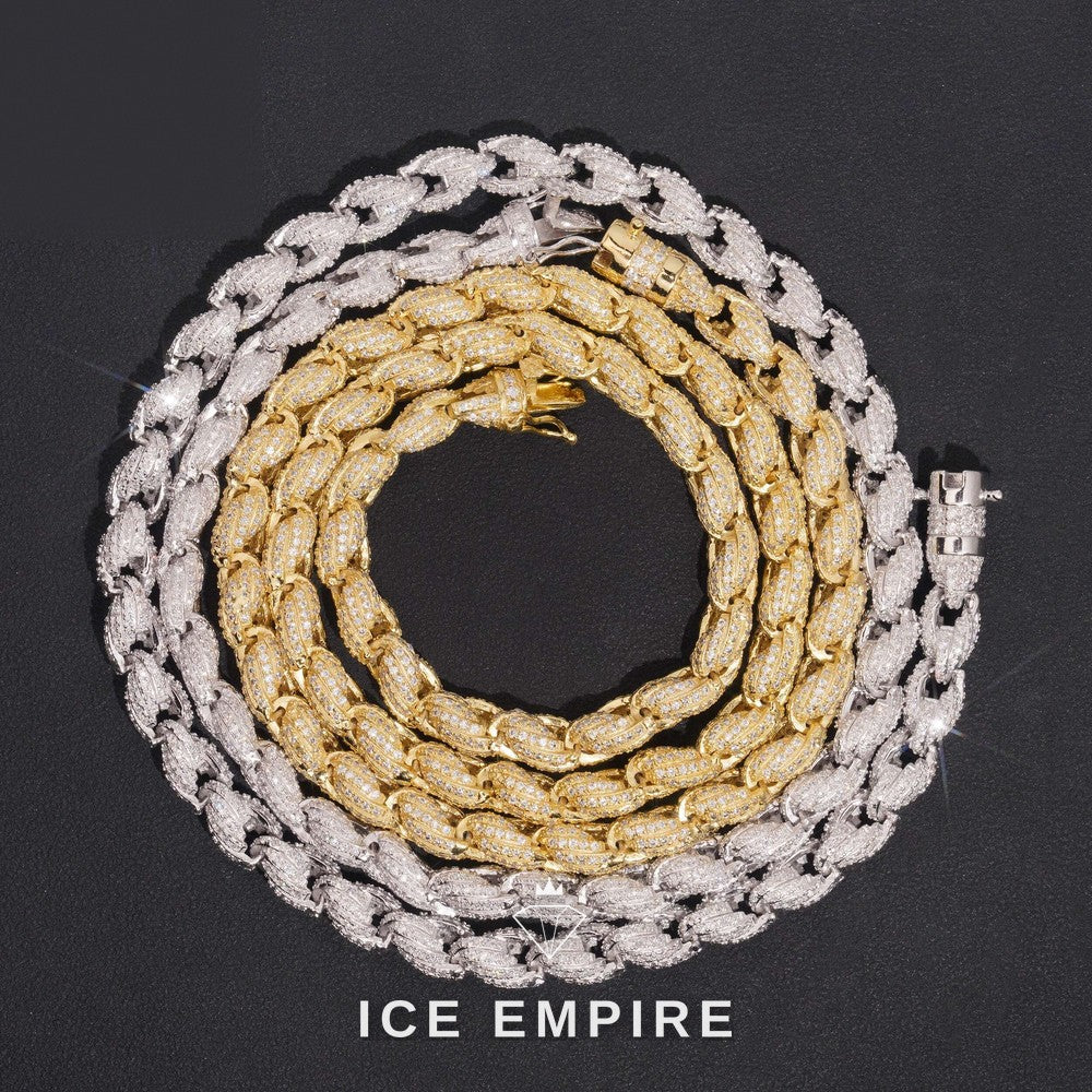 Iced Out Rose Gold Plated Moissanite Cuban Chain