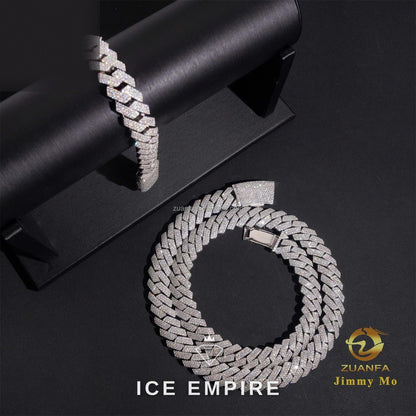 Iced Out Rose Gold Moissanite Cuban Chain