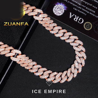 Iced Out Gold Plated Moissanite Cuban Chain