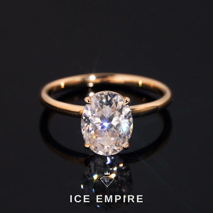 Iced Out Gold Plated Moissanite Engagement Ring