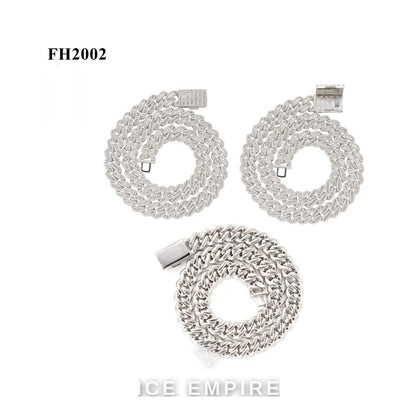 Iced Out Baguette Rose Gold Plated Moissanite Cuban Chain