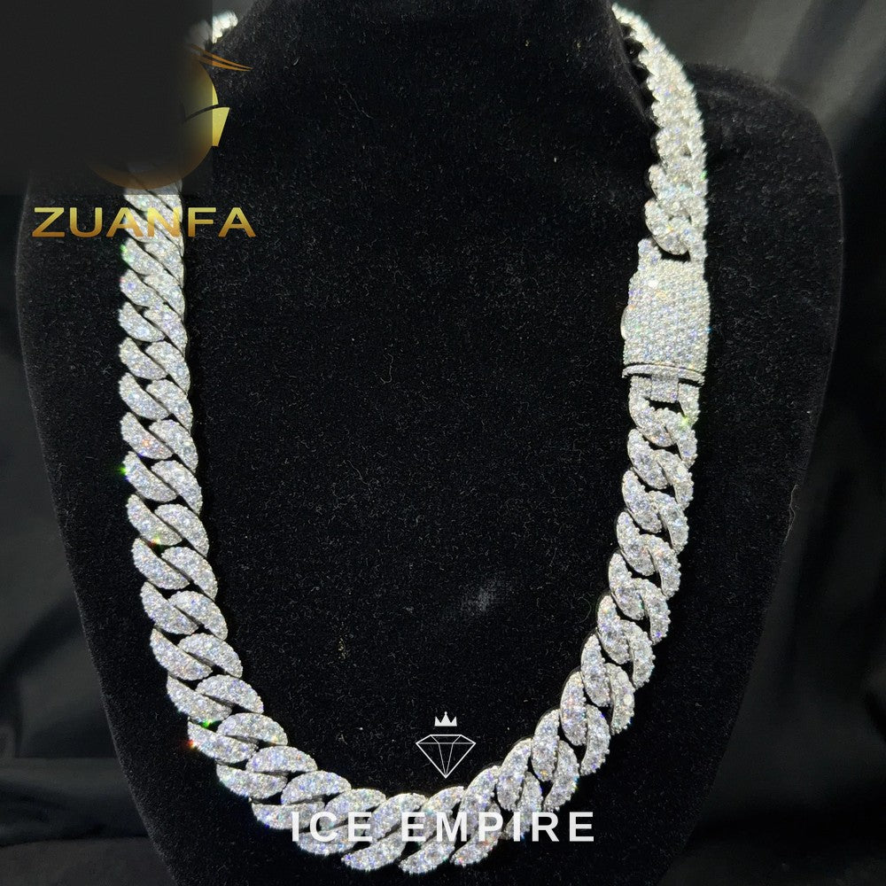 Iced Out Rose Gold Plated Moissanite Cuban Chain