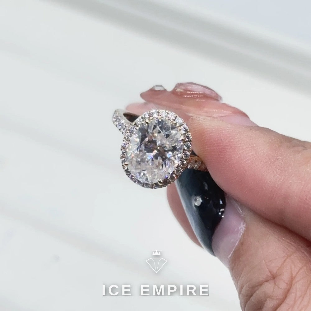 Iced Out Gold Plated Moissanite Wedding Band