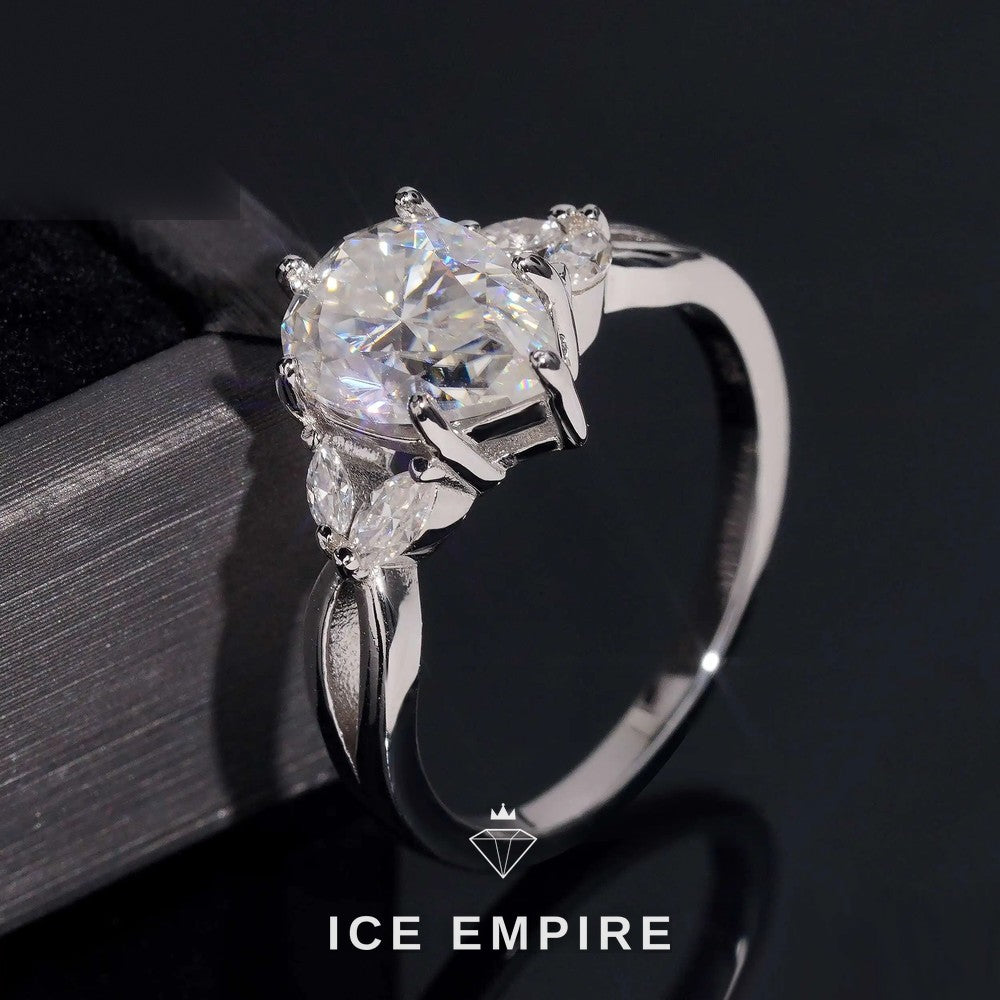 Iced Out Rose Gold Plated Moissanite Wedding Band