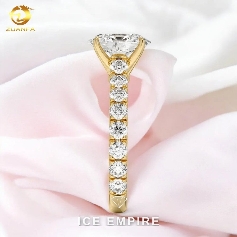Iced Out Gold Plated Moissanite Engagement Ring