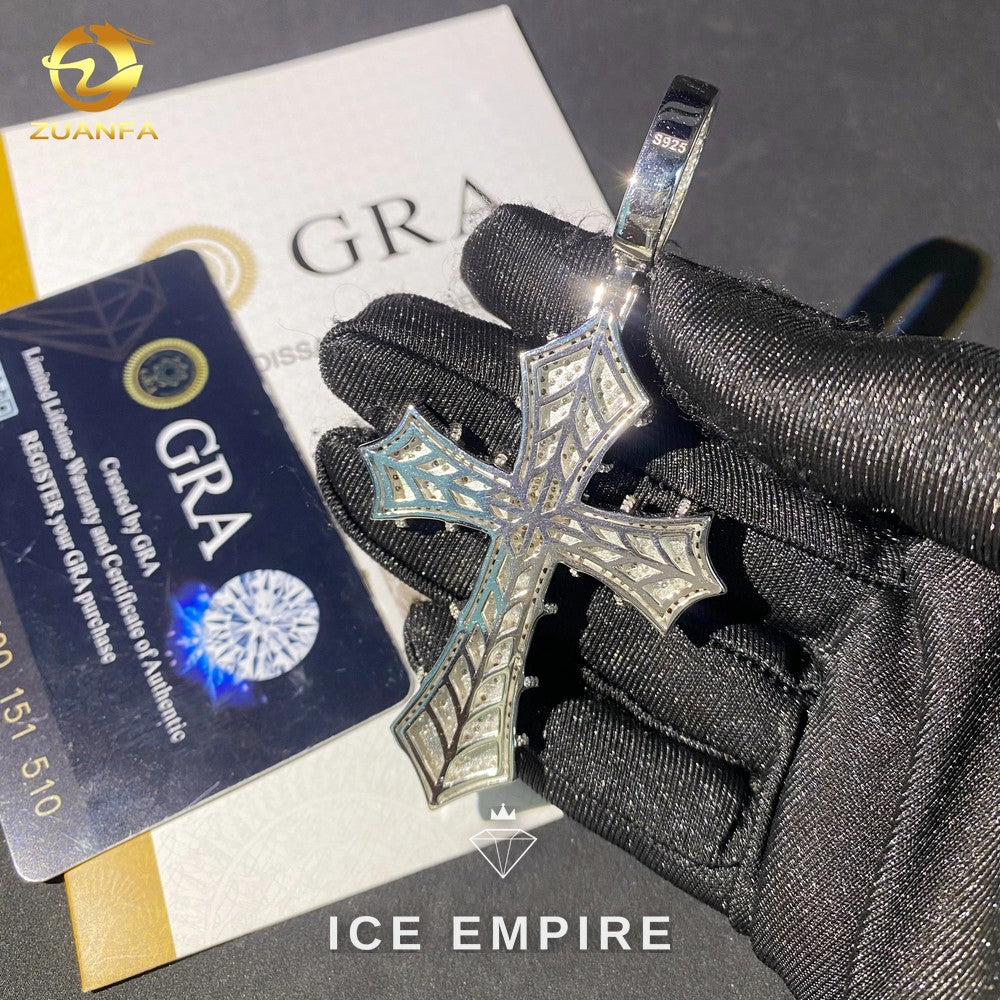 Iced Out Baguette Rose Gold Plated Moissanite Pendant