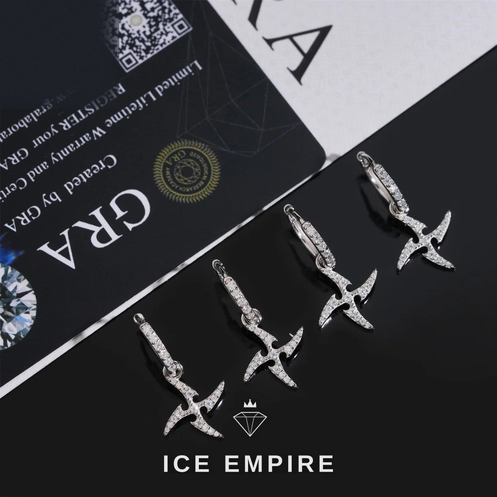 Iced Out 925 Silver Moissanite Earrings