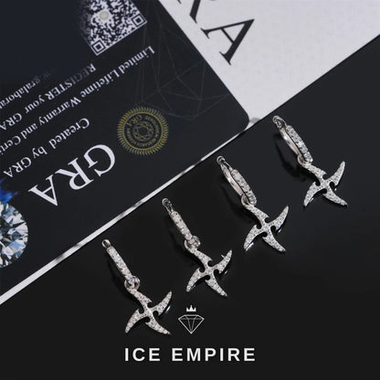 Iced Out 925 Silver Moissanite Earrings
