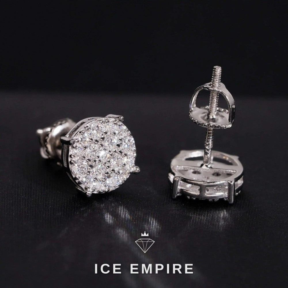 Iced Out 14K Gold Moissanite Stud Earrings