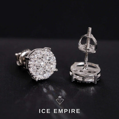 Iced Out 14K Gold Moissanite Stud Earrings