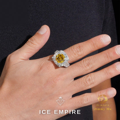 Iced Out Gold Plated Moissanite Wedding Band