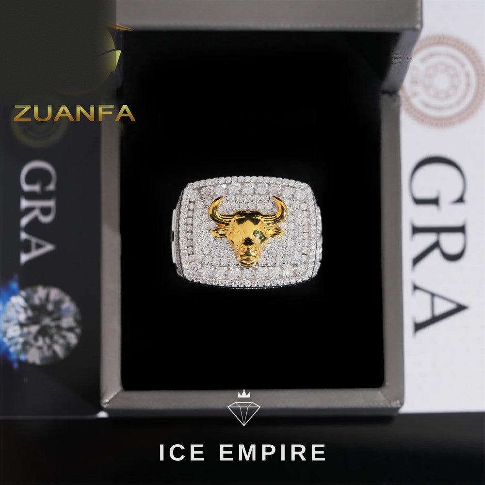 Iced Out 925 Silver Moissanite Ring