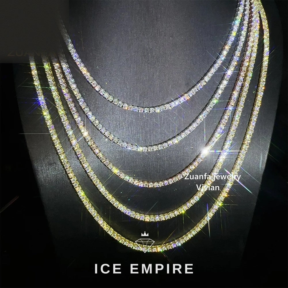 Iced Out Rose Gold Plated Moissanite Tennis Chain