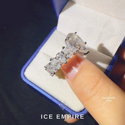 Iced Out 925 Silver Moissanite Ring
