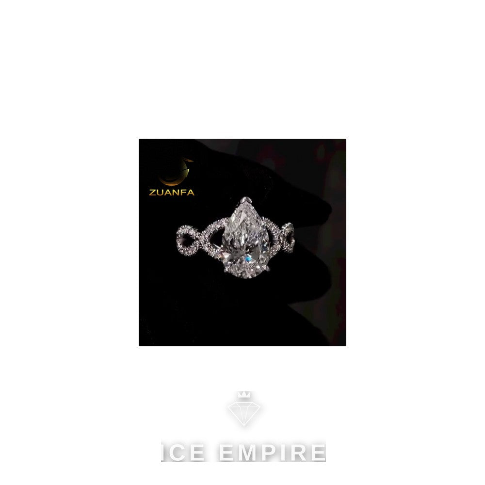 Iced Out 10K Gold Moissanite Engagement Ring