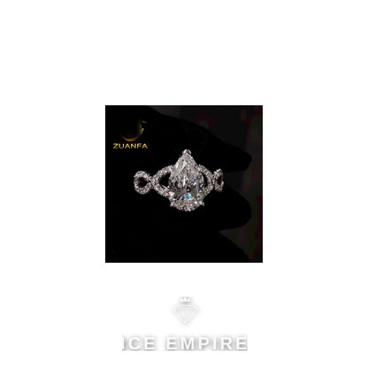 Iced Out 10K Gold Moissanite Engagement Ring