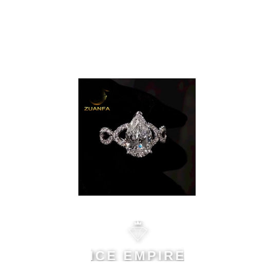 Iced Out 10K Gold Moissanite Engagement Ring