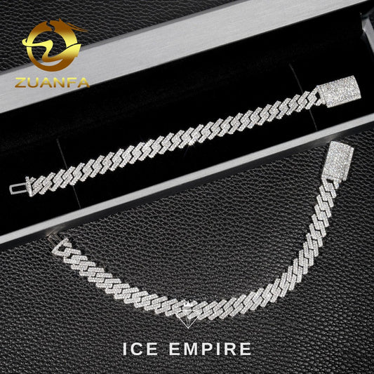 Iced Out Rose Gold Plated Moissanite Cuban Chain