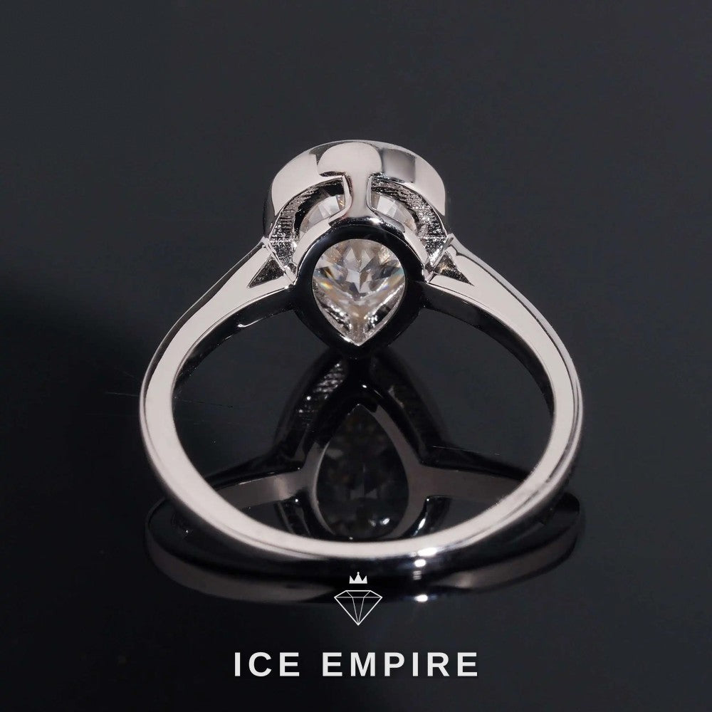 Iced Out 18K Gold Moissanite Wedding Band