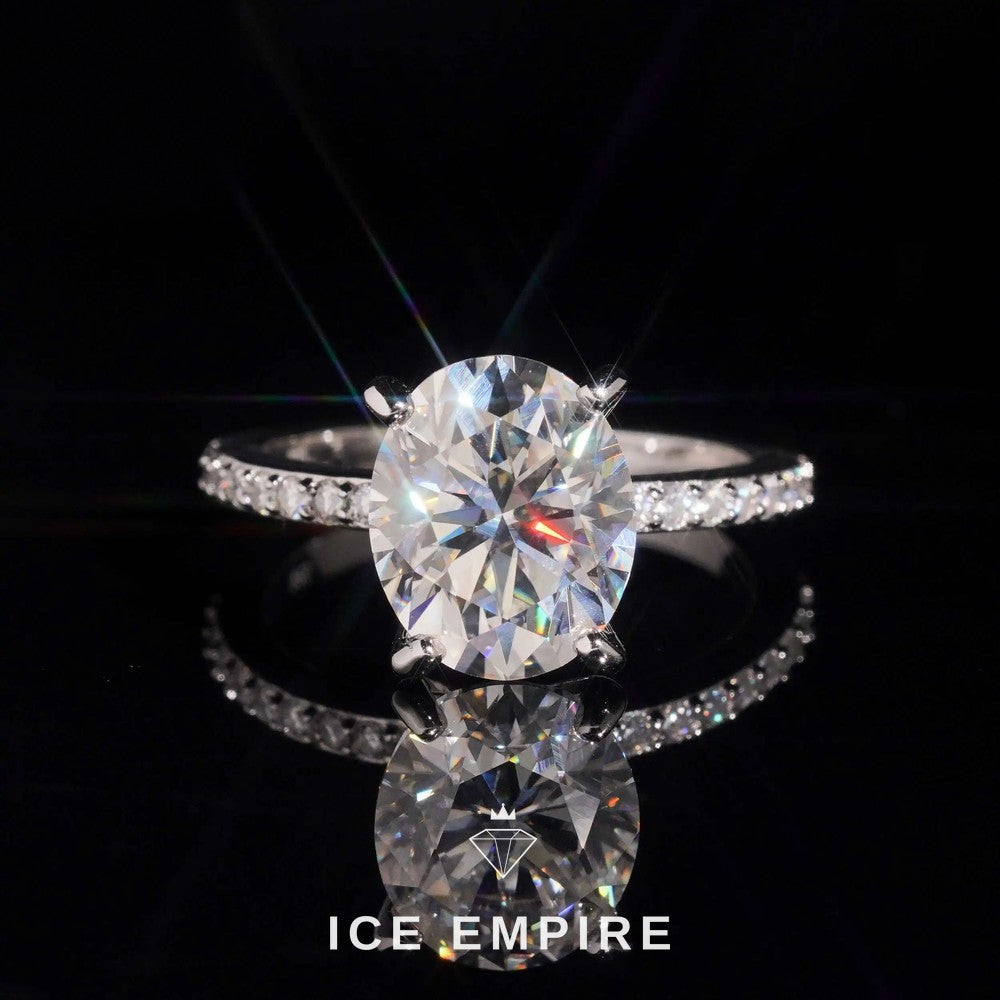 Iced Out 18K Gold Moissanite Wedding Band