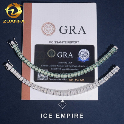 Iced Out 925 Silver Moissanite Tennis Bracelet