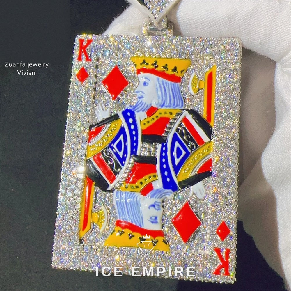 Iced Out Cross Gold Plated Moissanite Pendant
