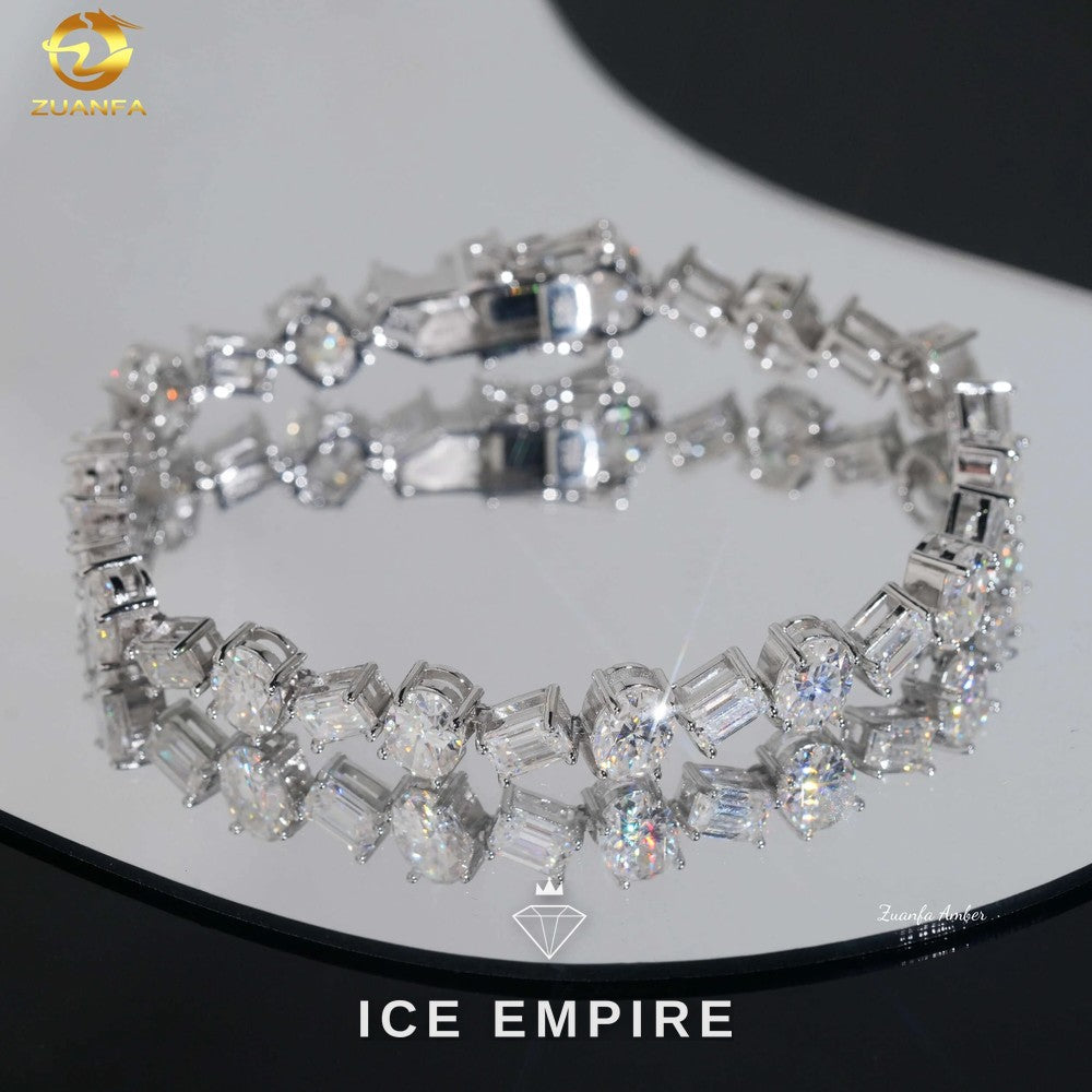 Iced Out 925 Silver Moissanite Tennis Chain