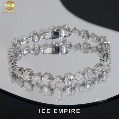 Iced Out 925 Silver Moissanite Tennis Chain