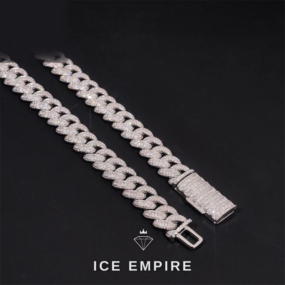 Iced Out Rose Gold Plated Moissanite Cuban Chain