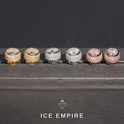 Iced Out 18K Gold Moissanite Stud Earrings