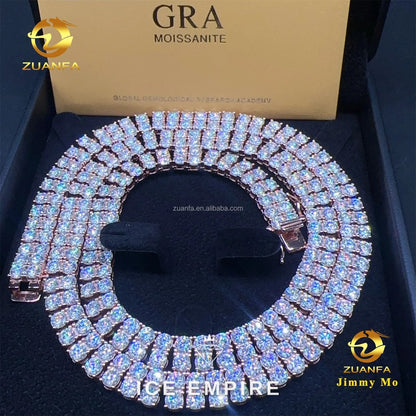 Iced Out 925 Silver Moissanite Cuban Chain