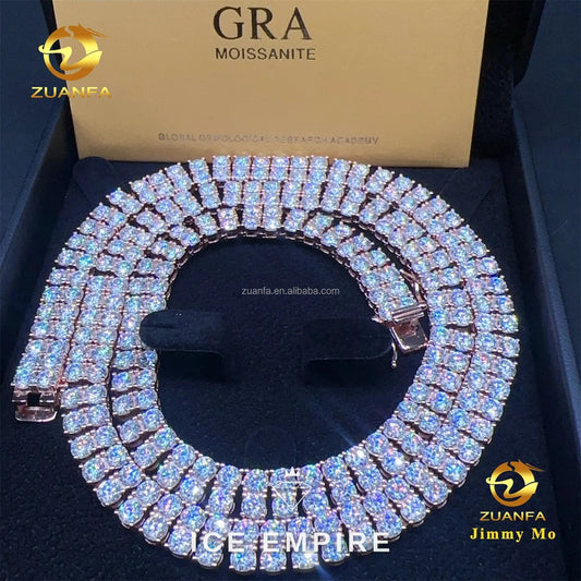 Iced Out 925 Silver Moissanite Cuban Chain