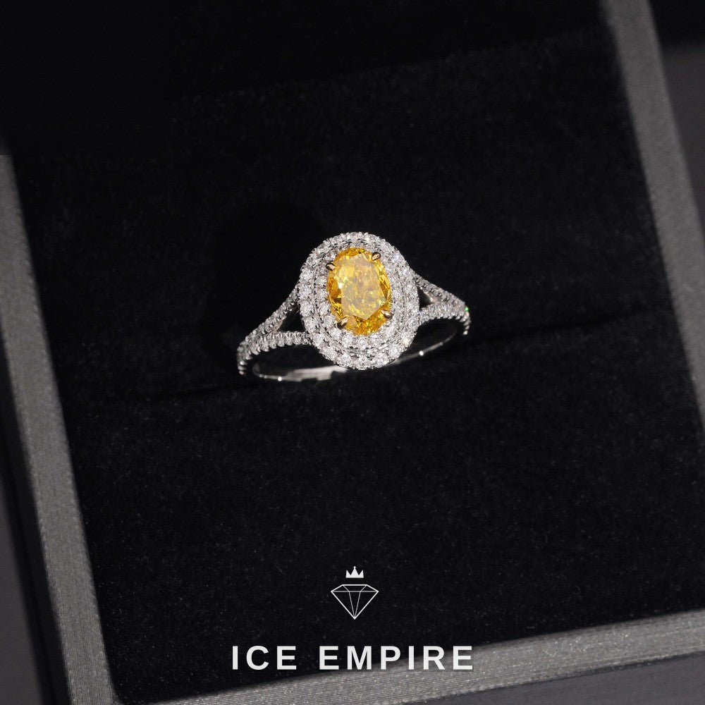 Iced Out 18K Gold Lab Grown Diamond Wedding Band